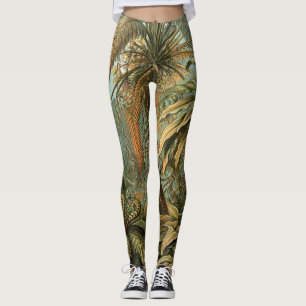 Ormbunks Palmträd Antik Botanisk Ormbunks Konst Leggings