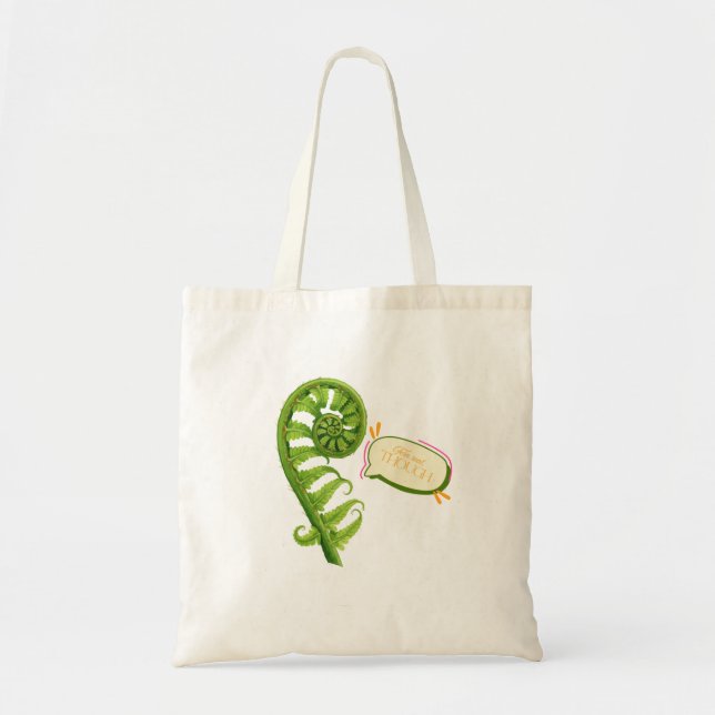 Ormbunksrealism, men fiddlehead-skämt tygkasse (Framsidan)
