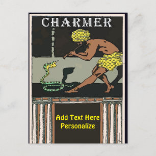 Ormcharmer, lägg till text, vykort