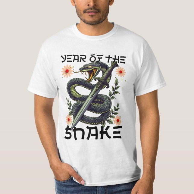 Ormen Årets Zodiak Kinesiskt Nyår T Shirt (Framsida)