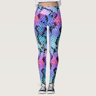 Ormen flår den färgrika regnbågen för rosa leggings