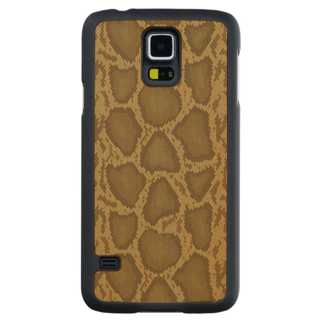 Ormen flår, reptilmönster carved lönn galaxy s5 slim skal (Baksidan)