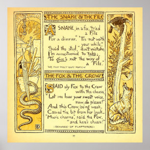 Ormen och filen Walter Crane Poster