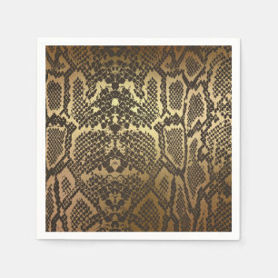 Ormhud Djurtryck Elegant Modern Glamour Guld Pappersservett