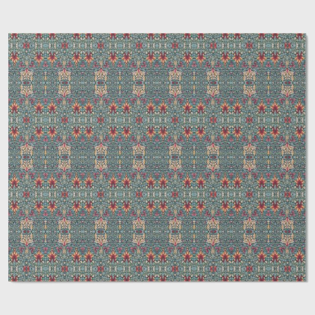 Ormhuvud Djup Teal Arvspapper Presentpapper (Platt)