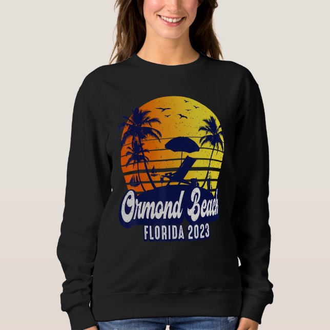 Ormond Beach 2023 Florida Sunset Beach Retro T Shirt (Framsida)