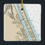 Ormond Beach Florida Chart Julgransprydnad Keramik<br><div class="desc">Ormond Beach Florida-julprydnad gjord med NOAA-diagram.</div>