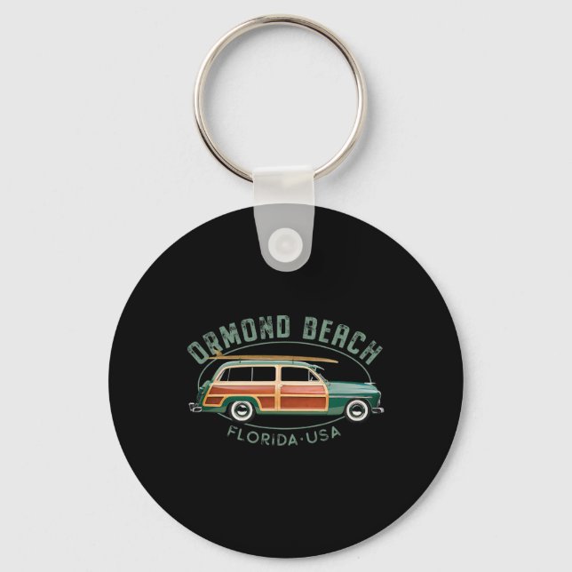 Ormond Beach Florida Vintage Surfning  Nyckelring (Framsida)