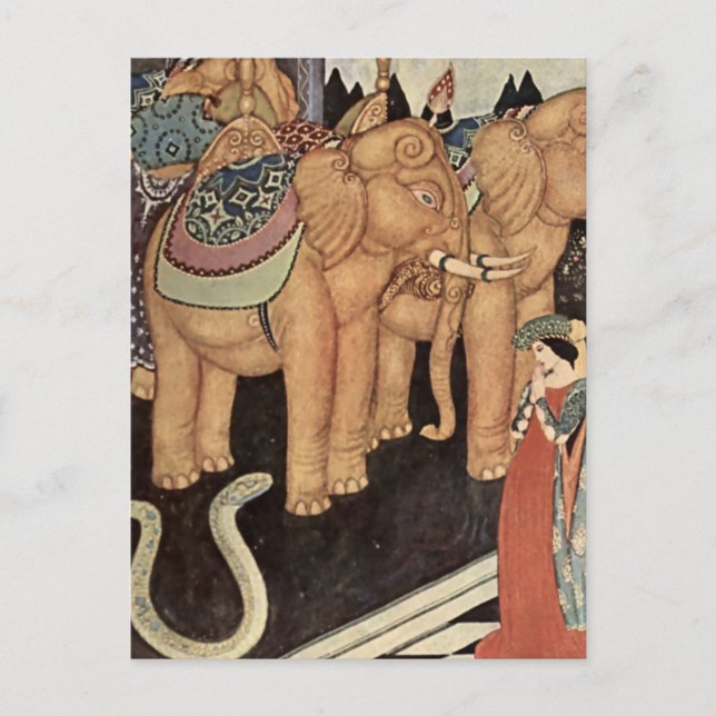 “Ormprinsen” av Edmund Dulac Vykort (Framsida)
