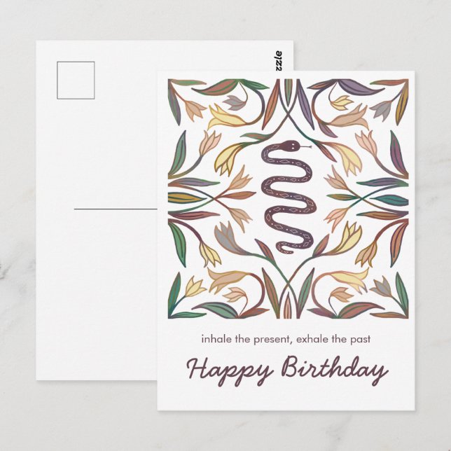 Ormstokar Inspirerande Magiska Gott Födelsedag Vykort (Fram/baksida)