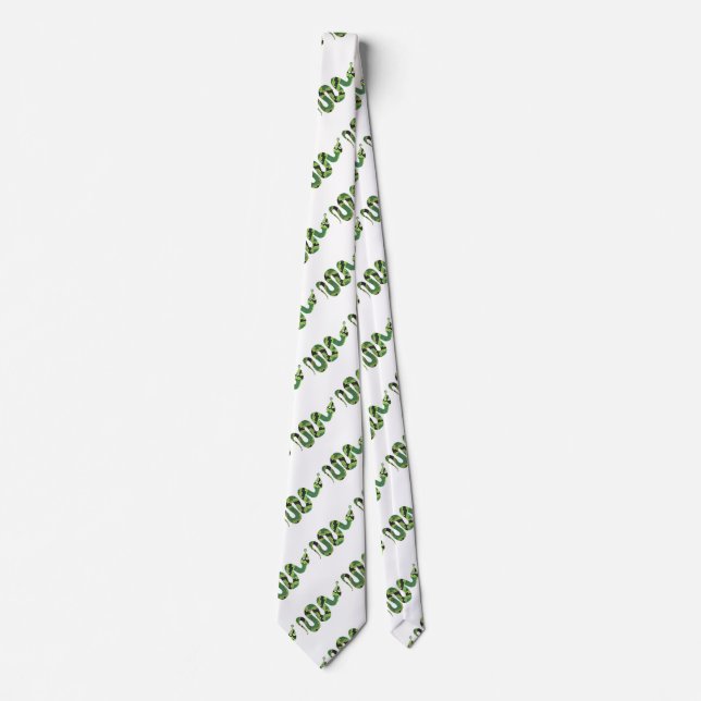 Ormsvart och grön tryckSilhouette Slips (Framsida)