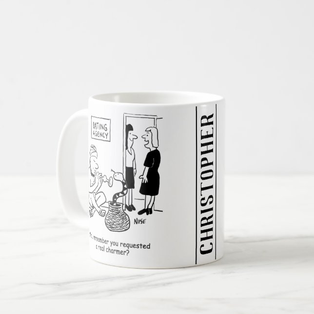 Ormtjuserska på dejtingbyrån kaffemugg (Framsida vänster)