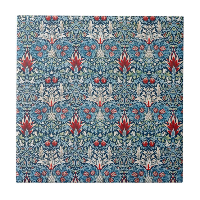Ormvråkskulla blomma av William Morris Kakelplatta (Framsidan)