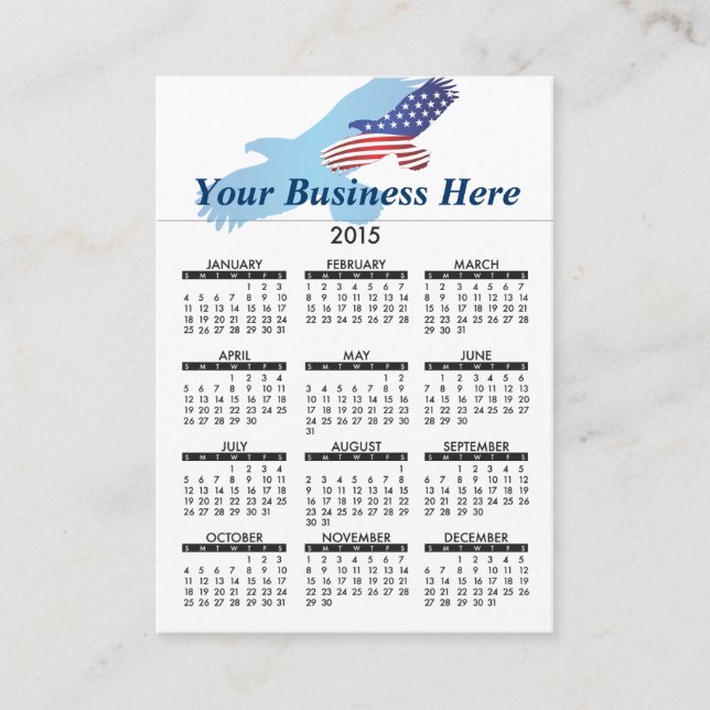 Örn 2015 för visitkortkalenderamerikan visitkort (Framsida)