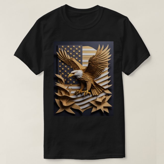 Örn 3D Papperskonst Design T-shirt (Design framsida)