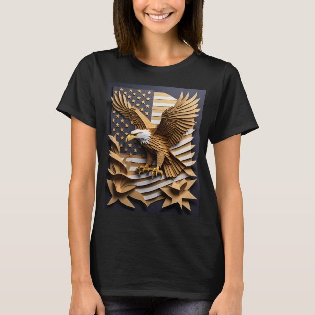 Örn 3D Papperskonst Design T-shirt  (Framsida)