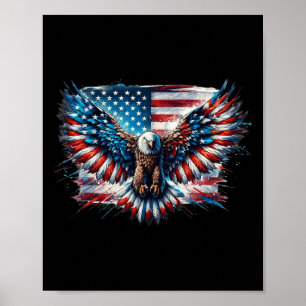 Örn 4:e juli Amerikanska Flagga Patriotic Fre Poster