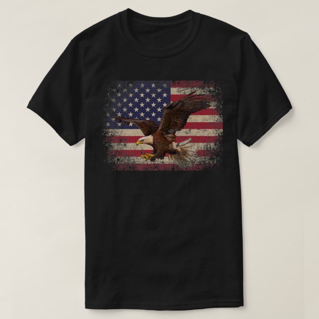 Örn 4:e juli julklapp amerikanska Fla T Shirt (Design framsida)