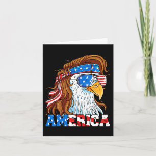 Örn 4:e Juli Mullet Amerikansk Flagga Usa Patriot Kort