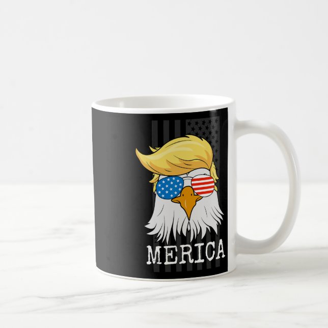 Örn 4:e juli: Trump American Flagga Funny Kaffemugg (Höger)