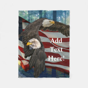 Örn American Flagga Fleecefilt