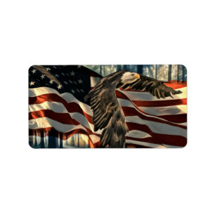 örn American Flagga Land Road Adressetikett