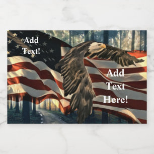 Örn American Flagga Land Road Food Label Mat Etiketter