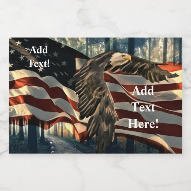 Örn American Flagga Land Road Food Label Mat Etiketter (Singel etikett)