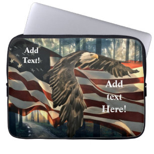 Örn American Flagga Land Road Laptop Sleev Fodral