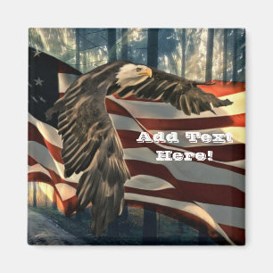 Örn American Flagga Land Road Magnet