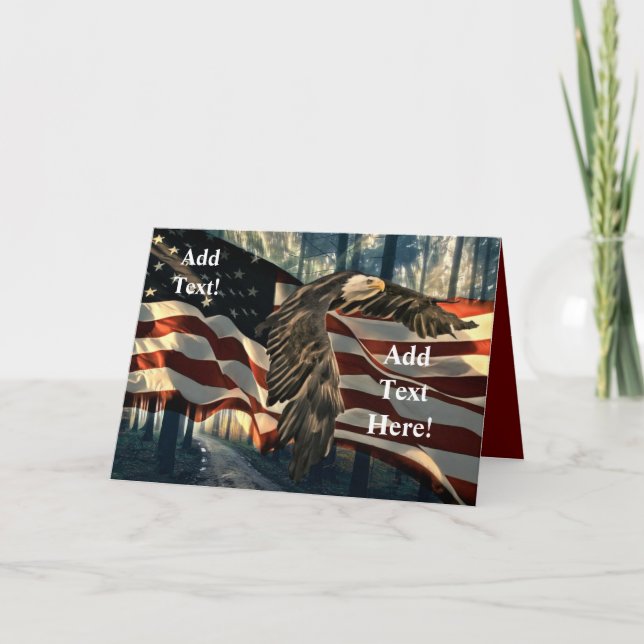 Örn American Flagga Land Road Tack Ca Kort (Framsida)