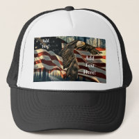 Örn American Flagga Land Road Truckerkeps