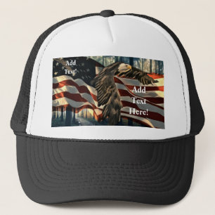 Örn American Flagga Land Road Truckerkeps