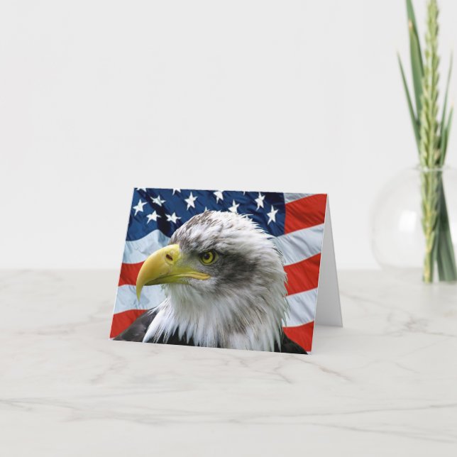 Örn American Flagga Patriotic Anteckningskort (Framsida)