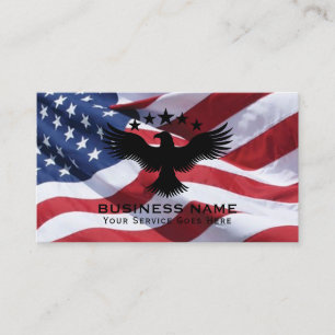 Örn American Flagga Patriotic Military Visitkort