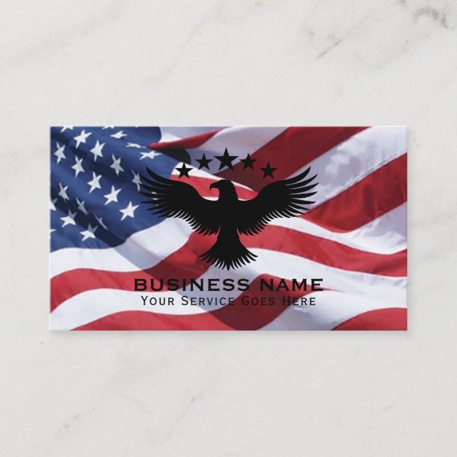 Örn American Flagga Patriotic Military Visitkort (Framsida)