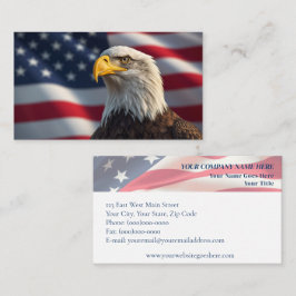 Örn & American Flagga Patriotic Visitkort
