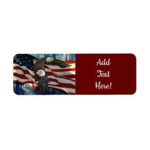 Örn American Flagga Returadress Etikett