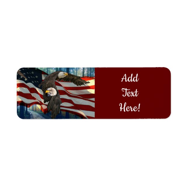 Örn American Flagga Returadress Etikett (Framsidan)