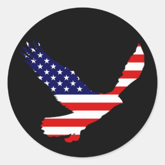 Örn American Flagga Runt Klistermärke