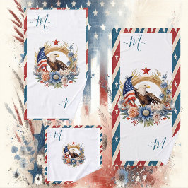 Örn American Flagga Star och Rand Monogram