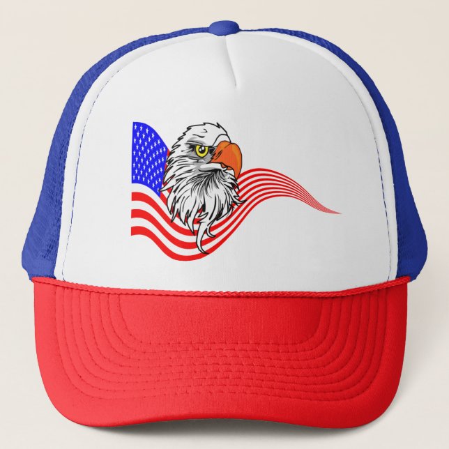 Örn American USA flagga Patriotic Art Keps (Framsida)