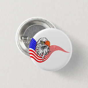 Örn American USA flagga Patriotic Art Knapp