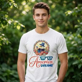 Örn Amerika Drömmar Självständighet Patriotisk T Shirt
