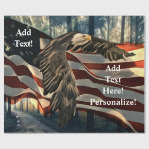 Örn Amerikanska Flagga Wrapping Papper Presentpapper