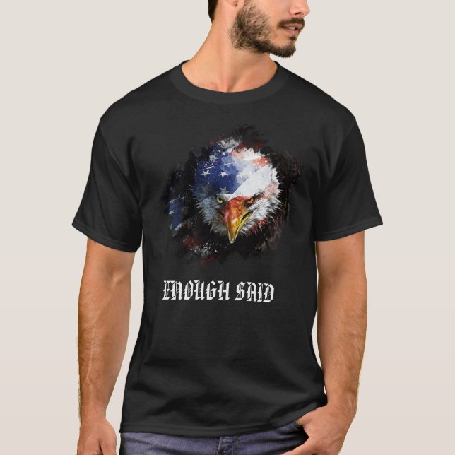 *~* Örn Amerikanska USA flagga-Rött vitt blått T Shirt (Framsida)