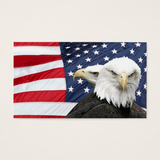 Örn amerikanskt flagga-profilkort visitkort (Framsidan)