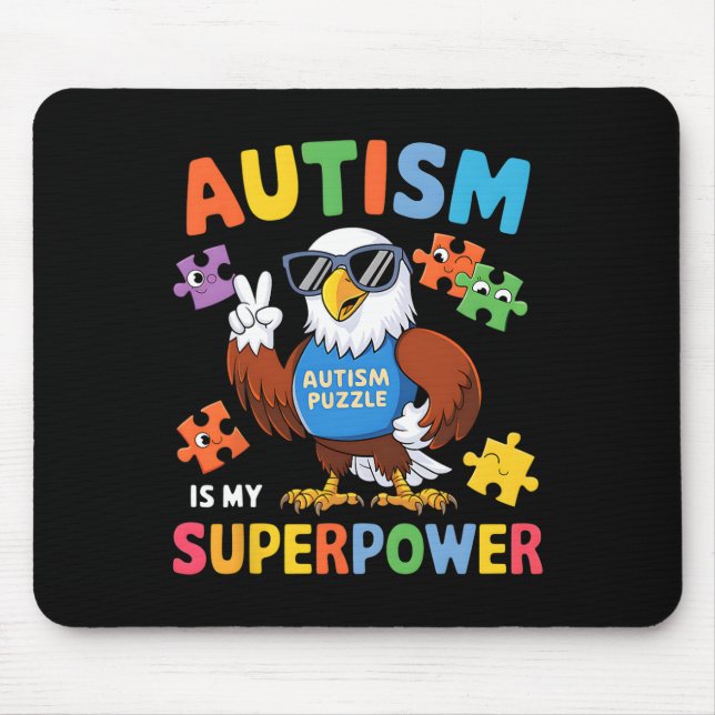 Örn Autism Är Min Superkraft Acceptera Stöd Kärlek Musmatta (Framsidan)