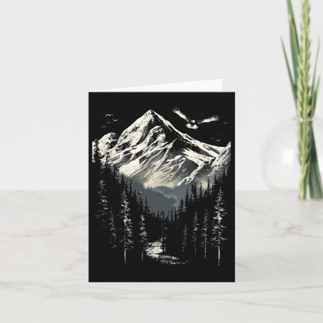 Örn bergen Gräs Träd bergsbergen Kort (Framsida)