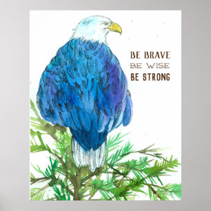 Örn Bird Modig Wise Starong Positive Ord Poster